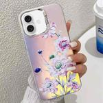 For iPhone 16 Plus Electroplating Laser Flower Texture TPU Phone Case(Zinnia AH9)