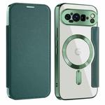 For Google Pixel 9 Pro Shield MagSafe RFID Anti-theft Leather Phone Case(Green)