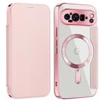 For Google Pixel 9 Pro Shield MagSafe RFID Anti-theft Leather Phone Case(Pink)