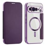 For Google Pixel 10 Pro XL Shield MagSafe RFID Anti-theft Leather Phone Case(Purple)