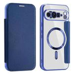 For Google Pixel 10 Pro XL Shield MagSafe RFID Anti-theft Leather Phone Case(Dark Blue)