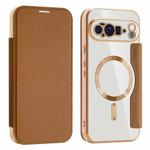 For Google Pixel 10 Pro XL Shield MagSafe RFID Anti-theft Leather Phone Case(Brown)