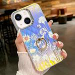 For iPhone 14 Electroplating Laser Flower Ring Holder TPU Phone Case(Chrysanthemum AH5)