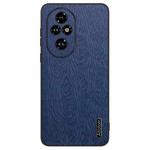 For Honor 200 Pro Tree Bark Leather Shockproof Phone Case(Blue)