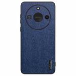 For Honor X60 Tree Bark Leather Shockproof Phone Case(Blue)