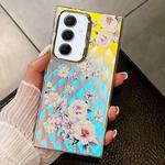 For Samsung Galaxy A55 5G Electroplating Laser Flower Texture TPU Phone Case(Rose AH15)
