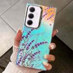 For Samsung Galaxy A35 5G Electroplating Laser Flower Texture TPU Phone Case(Lavender AH14)