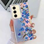 For Samsung Galaxy S24 5G Electroplating Laser Flower Texture TPU Phone Case(Myosotis AH2)