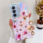For Samsung Galaxy A25 5G Electroplating Laser Flower Texture TPU Phone Case(Cosmos Flower AH7)