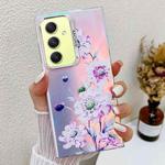 For Samsung Galaxy A34 5G Electroplating Laser Flower Texture TPU Phone Case(Zinnia AH9)