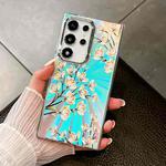 For Samsung Galaxy S23 Ultra 5G Electroplating Laser Flower Texture TPU Phone Case(Pear Blossom  AH17)