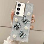 For Samsung Galaxy S23+ 5G Three-dimensional Butterfly Glitter TPU  Phone Case(Blue)