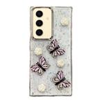 For Samsung Galaxy S24 FE 5G Three-dimensional Butterfly Glitter TPU  Phone Case(Pink)