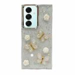 For Samsung Galaxy A16 5G Three-dimensional Butterfly Glitter TPU  Phone Case(Gold)