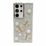 For Samsung Galaxy S25 Ultra 5G Three-dimensional Butterfly Glitter TPU  Phone Case(Gold)
