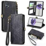 For Nothing Phone 1 Geometric Zipper Wallet Side Buckle Leather Phone Case(Black)