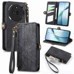 For Nothing Phone 3a Geometric Zipper Wallet Side Buckle Leather Phone Case(Black)