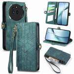 For Nothing Phone 3a Pro Geometric Zipper Wallet Side Buckle Leather Phone Case(Green)