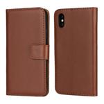 Leather Horizontal Flip Holster for iPhone X/XS with Magnetic Clasp and Bracket and Card Slot and Wallet(Brown)