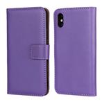 Leather Horizontal Flip Holster for iPhone X/XS with Magnetic Clasp and Bracket and Card Slot and Wallet(Purple)