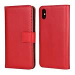 Leather Horizontal Flip Holster for iPhone X/XS with Magnetic Clasp and Bracket and Card Slot and Wallet(Red)