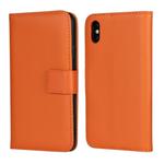 Leather Horizontal Flip Holster for iPhone X/XS with Magnetic Clasp and Bracket and Card Slot and Wallet(Orange)