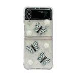 For Samsung Galaxy Z Flip4 Three-dimensional Butterfly Glitter TPU  Phone Case(Blue)