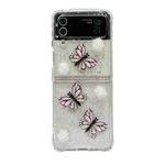 For Samsung Galaxy Z Flip4 Three-dimensional Butterfly Glitter TPU  Phone Case(Pink)