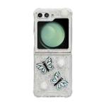 For Samsung Galaxy Z Flip6 Three-dimensional Butterfly Glitter TPU  Phone Case(Blue)