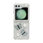 For Samsung Galaxy Z Flip5 Three-dimensional Butterfly Glitter TPU  Phone Case(Blue)