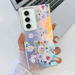For Samsung Galaxy S23 FE 5G Electroplating Laser Flower Ring Holder TPU Phone Case(Rose AH15)