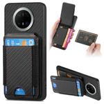 For Huawei Mate 70 Pro Carbon Fiber Vertical Flip Wallet Stand Phone Case(Black)