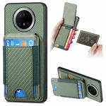 For Huawei Mate 70 Pro+ Carbon Fiber Vertical Flip Wallet Stand Phone Case(Green)
