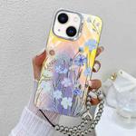 For iPhone 14 Electroplating Laser Flower Phone Case with Wrist Strap(Chrysanthemum AH5)