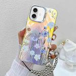 For iPhone 16 Plus Electroplating Laser Flower Phone Case with Wrist Strap(Chrysanthemum AH5)