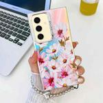 For Samsung Galaxy S24+ 5G Electroplating Laser Flower Phone Case with Wrist Strap(Cosmos Flower AH7)