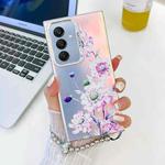 For Samsung Galaxy A25 5G Electroplating Laser Flower Phone Case with Wrist Strap(Zinnia AH9)