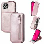 For T-Mobile T Phone 2 Pro 5G Zipper Wallet Vertical Flip Leather Phone Case(Rose Gold)