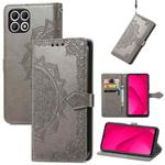 For T-Mobile REVVL 7 5G Mandala Flower Embossed Leather Phone Case(Gray)