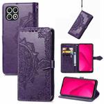 For T-Mobile REVVL 7 5G Mandala Flower Embossed Leather Phone Case(Purple)