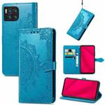 For T-Mobile REVVL 7 Pro 5G Mandala Flower Embossed Leather Phone Case(Blue)