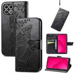 For T-Mobile T Phone 2 5G Butterfly Love Flower Embossed Leather Phone Case(Black)