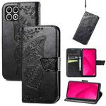 For T-Mobile T Phone 2 Pro 5G Butterfly Love Flower Embossed Leather Phone Case(Black)