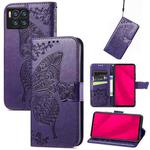 For T-Mobile REVVL 7 Pro 5G Butterfly Love Flower Embossed Leather Phone Case(Purple)