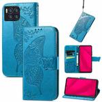 For T-Mobile REVVL 7 Pro 5G Butterfly Love Flower Embossed Leather Phone Case(Blue)