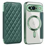 For Google Pixel 9 Shield Magsafe RFID Anti-theft Rhombus Leather Phone Case(Green)