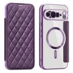 For Google Pixel 10 Pro XL Shield Magsafe RFID Anti-theft Rhombus Leather Phone Case(Purple)