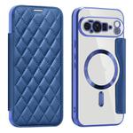 For Google Pixel 10 Pro XL Shield Magsafe RFID Anti-theft Rhombus Leather Phone Case(Dark Blue)