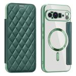 For Google Pixel 10 Pro XL Shield Magsafe RFID Anti-theft Rhombus Leather Phone Case(Green)