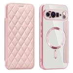 For Google Pixel 10 Pro XL Shield Magsafe RFID Anti-theft Rhombus Leather Phone Case(Pink)